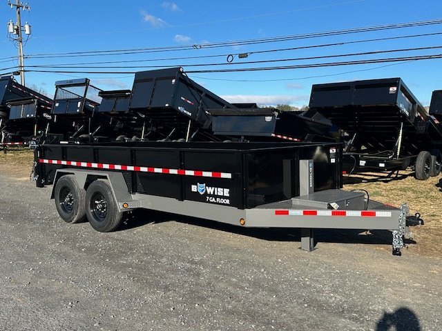 BWise 7 x 16 Heavy Duty Dump Trailer – Low Profile With Ramps