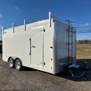 Car Mate 8.5 x 16 Enclosed Contractor Trailer – Ramp Door