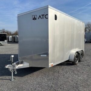 ATC 7 x 14 Enclosed Aluminum V-Nose Trailer – Aluminum Wheels