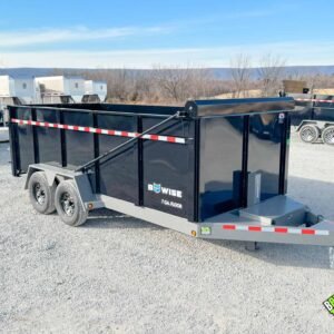 Bwise DLP 15K Heavy Duty Dump Trailer 7×16 48″ Sides (DLP16-15-H) Tarp With Arms