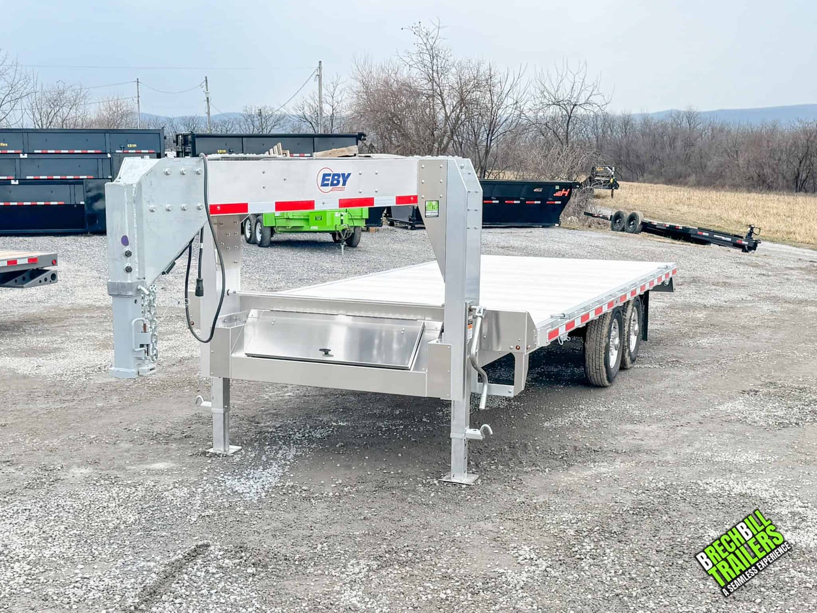 EBY 16K Deck-Over Gooseneck Equipment Trailer 8.5×20 Flat Deck No Ramps (GN16K20)