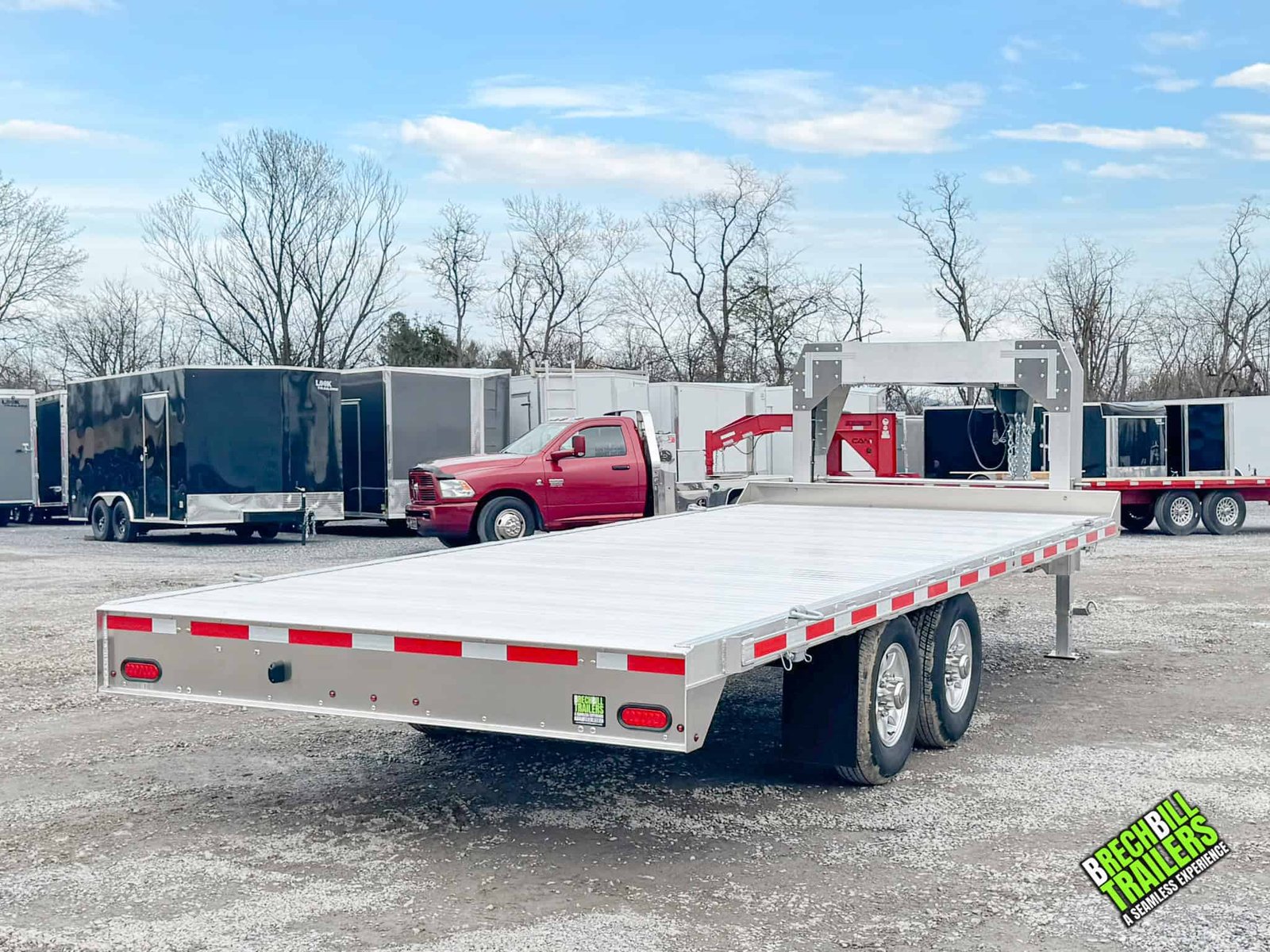 EBY 16K Deck-Over Gooseneck Equipment Trailer 8.5×20 Flat Deck No Ramps (GN16K20)