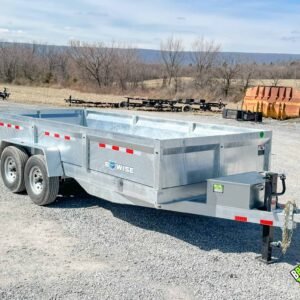 Galvanized Bwise 16K LP LE Low Pro Dump Trailer 7×16 (DT716LP-LE-16-GALV) GALVANIZED
