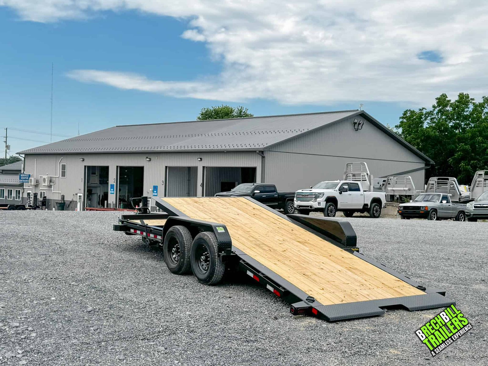 Trailers from multiple brands parked at the Atlas Trailer Group lot in Lexington, Kentucky