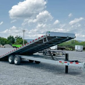 Bwise Deck Over Hydraulic Tilt-Deck Trailer 8.5×24 GALVANIZED (THD24-15-GALV)