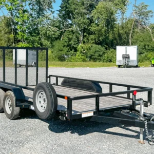 BARELY USED! SureTrac 7×14 7K Tandem Axle Tube Top Rail Utility Trailer (ST8214TAT-B-070)